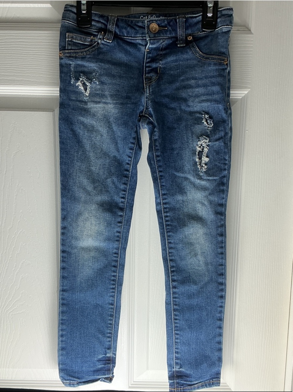 Cat & Jack Blue Skinny Distressed Denim Jegging